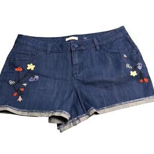 LC Lauren Conrad Embroidered Denim Shorts NWT Woman Size 12